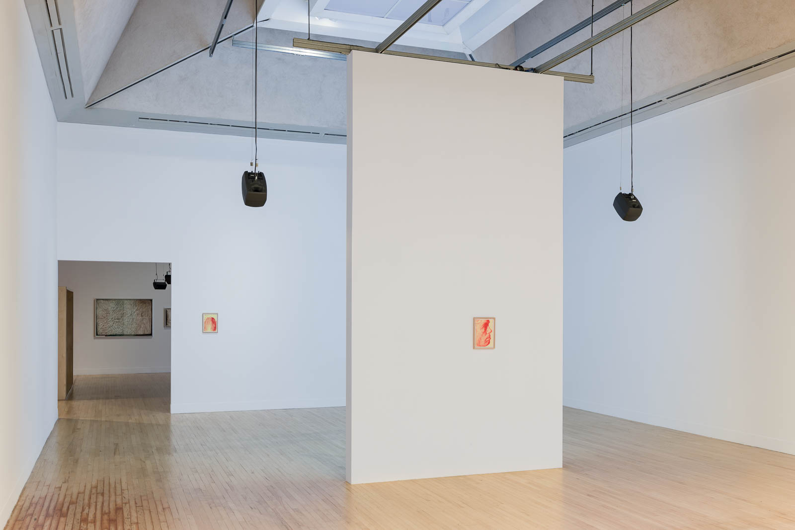 Ed Atkins, Untitled, 2023, pencil on paper, self-portrait from mirrors, installation view Tate Britain