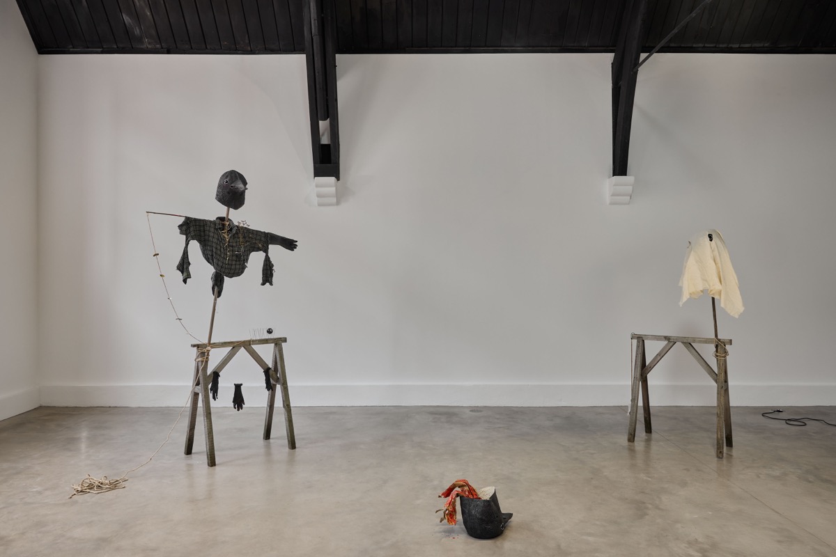 Installation view of Caspar Heinemann's 'Sod All' exhibition at Studio Voltaire, London, 2025