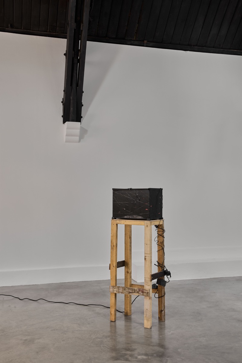 Installation view of Caspar Heinemann's 'Sod All' exhibition at Studio Voltaire, London, 2025