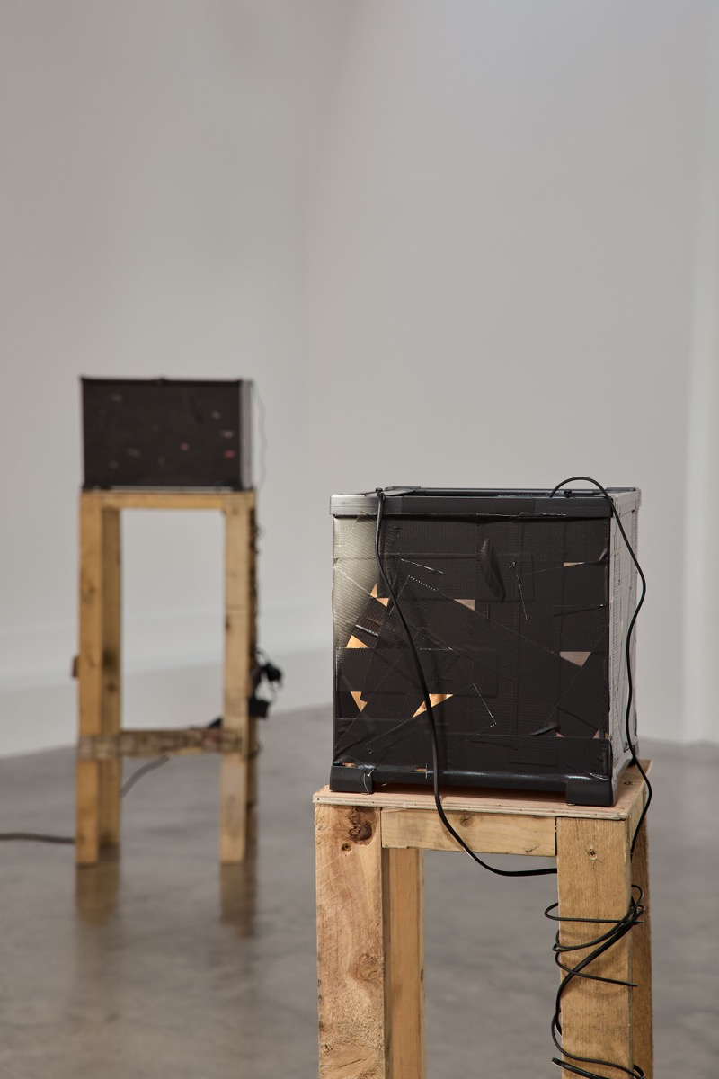 Installation view of Caspar Heinemann's 'Sod All' exhibition at Studio Voltaire, London, 2025